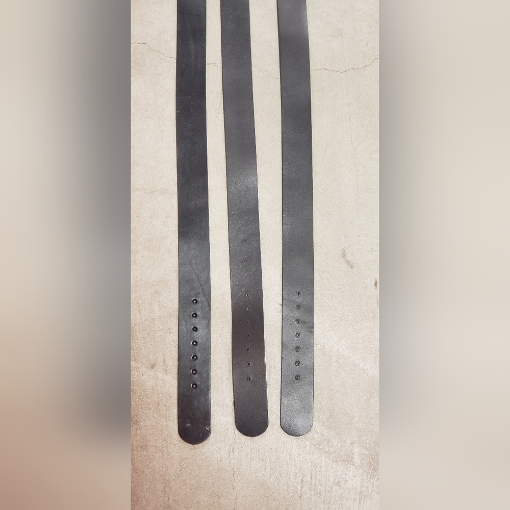 Classic Black Genuine Leather Belt Straps 3 Total Per Order